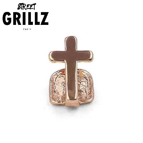 Grillz mono-dentaire croix en Argent, en Or ou en Bronze/Rose