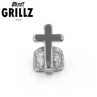 Mono-dental cross grillz in Silver, Gold or Bronze/Pink 