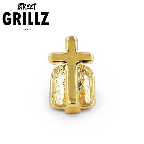 Grillz mono-dentaire croix en Argent, en Or ou en Bronze/Rose