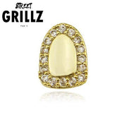 Grillz mono dentaire sertis de Diamant en Argent ou en Or "single"