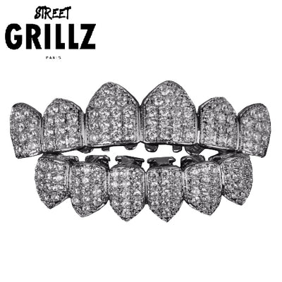 Offset “clean ice” grillz in Diamond and Silver or Gold 