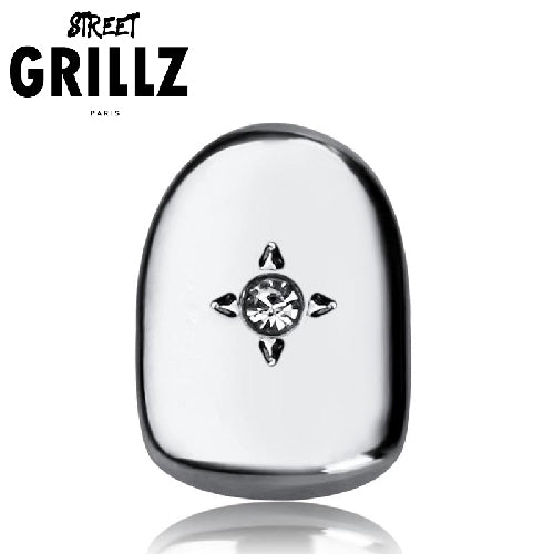 Grillz mono-dentaire Diamant encastré en Or, Argent ou Bronze/Rose